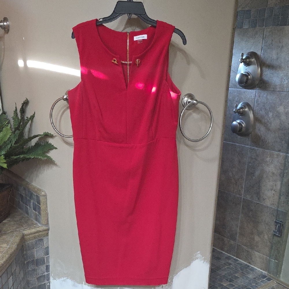 Calvin Klein Red Midi Dress